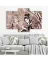 Geisha and bamboos - Modern triptychs for the living room | FEEBY