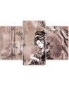 Geisha and bamboos - Modern triptychs for the living room | FEEBY