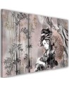 Geisha and bamboos - Modern triptychs for the living room | FEEBY