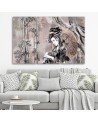 Geisha and bamboos - Modern triptychs for the living room | FEEBY