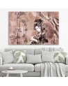 Geisha and bamboos - Modern triptychs for the living room | FEEBY