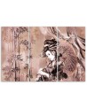 Geisha and bamboos - Modern triptychs for the living room | FEEBY