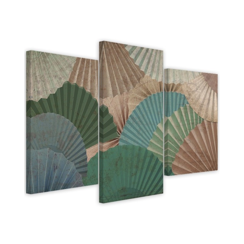 Simple fans - Modern triptychs for the living room | FEEBY