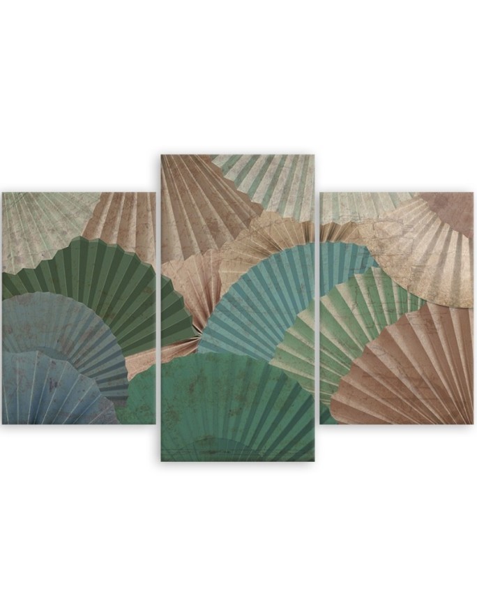 Simple fans - Modern triptychs for the living room | FEEBY