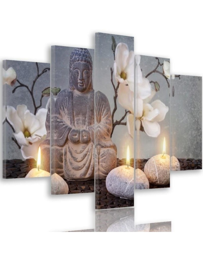 5 Piece Canvas print for living room - Buddha zen spa | FEEBY