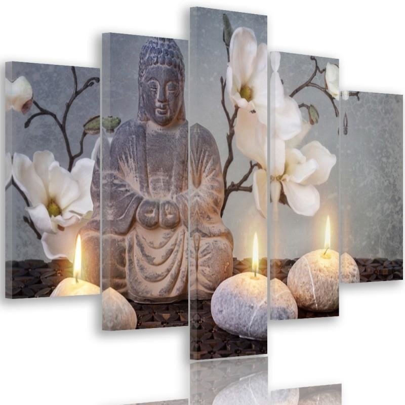 5 Piece Canvas print for living room - Buddha zen spa | FEEBY