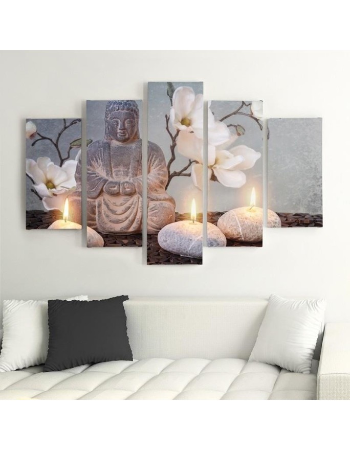 5 Piece Canvas print for living room - Buddha zen spa | FEEBY