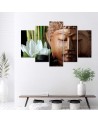 Canvas print for living room - Buddha and white flower | FEEBY