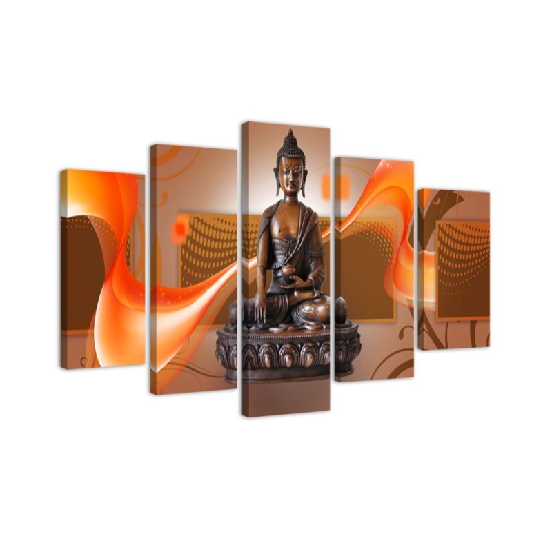 Canvas print for living room - Buddha on an abstract background | FEEBY