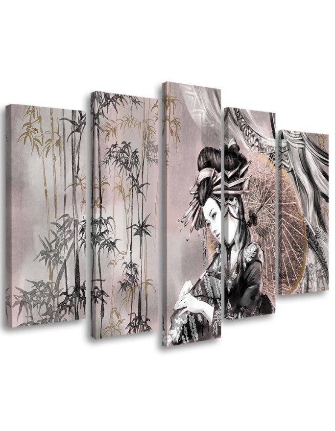 Canvas print Geisha and Bamboo