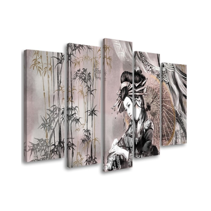 Modern painting for living room - Geisha and bamboos | FEEBY