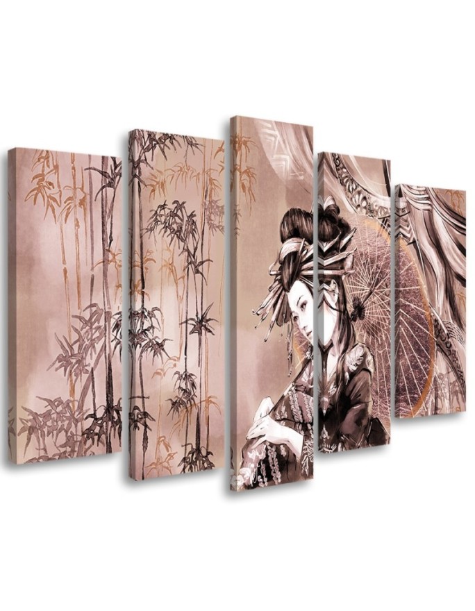 Canvas print Geisha and Bamboo