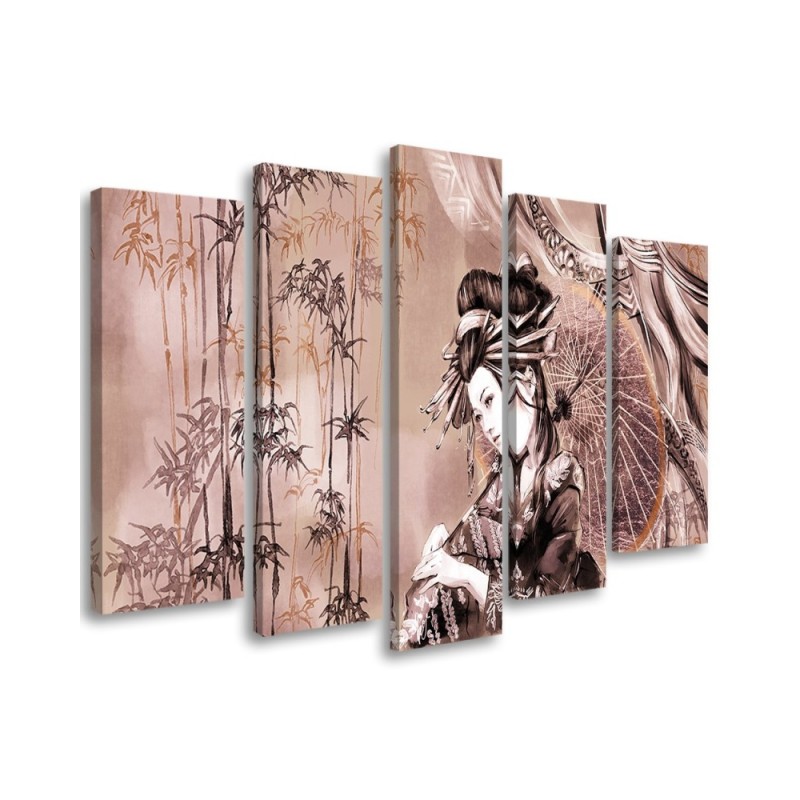 Modern painting for living room - Geisha and bamboos | FEEBY