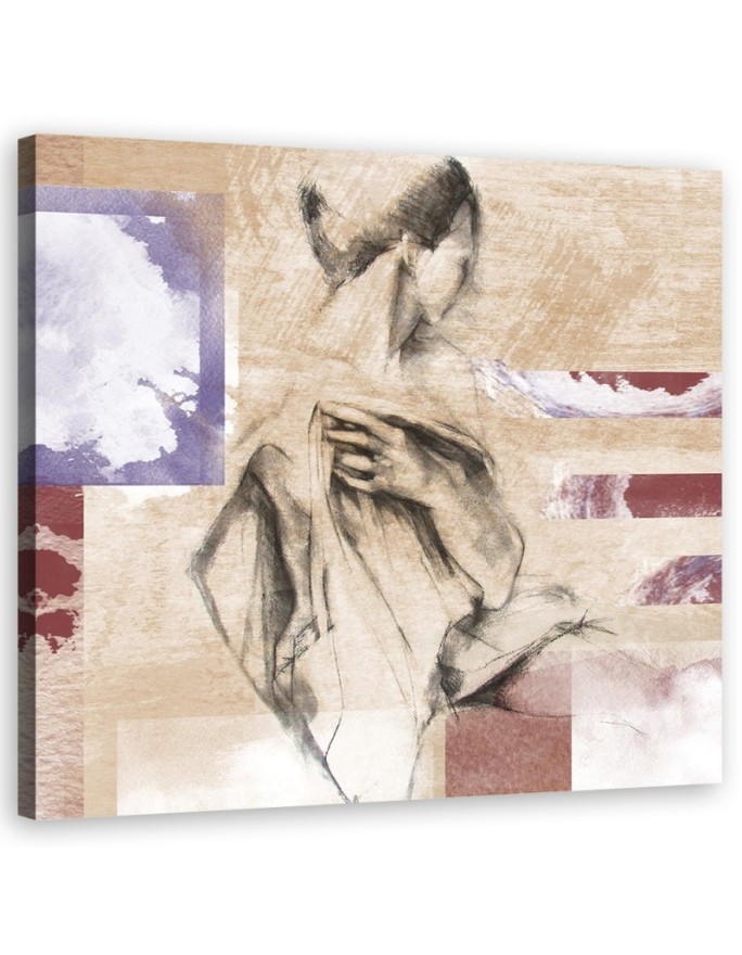 Canvas prints for bedroom - Woman glamour Beige | FEEBY