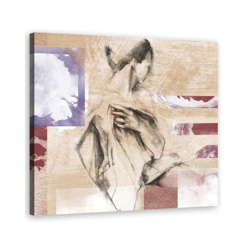Canvas prints for bedroom - Woman glamour Beige | FEEBY