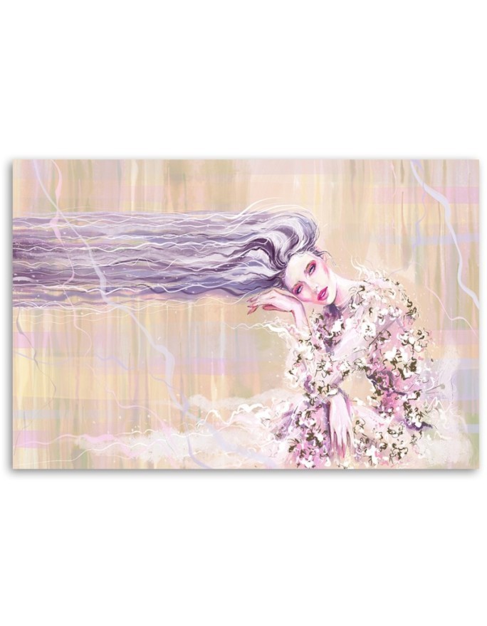Modern Canvas painting for bedroom - Woman with long hair | FEEBY