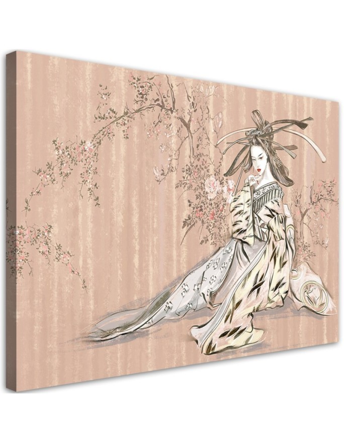 Modern canvas painting for bedroom - Traditional Japanese geisha | FEEBY