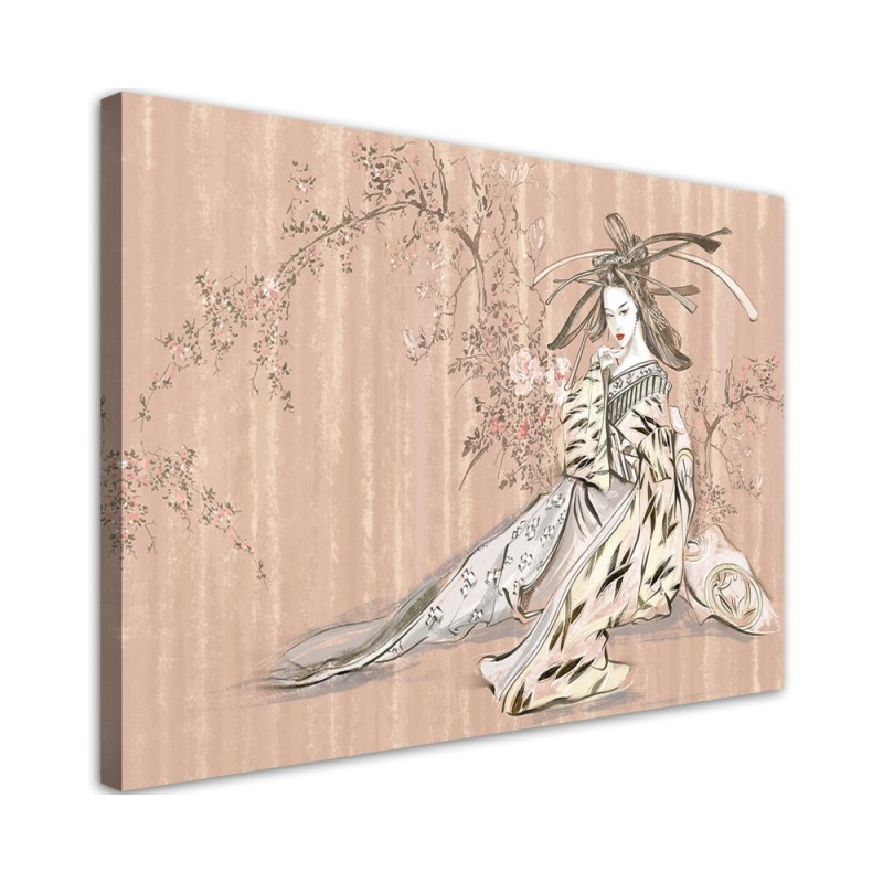 Modern canvas painting for bedroom - Traditional Japanese geisha | FEEBY