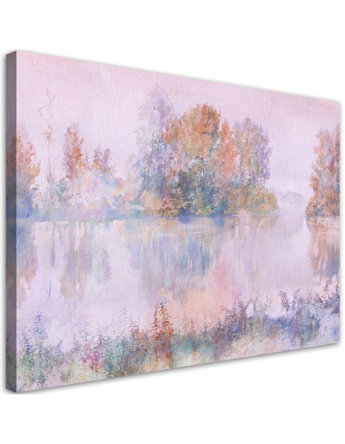 Modern Canvas painting for bedroom - Lake view landscape | FEEBY