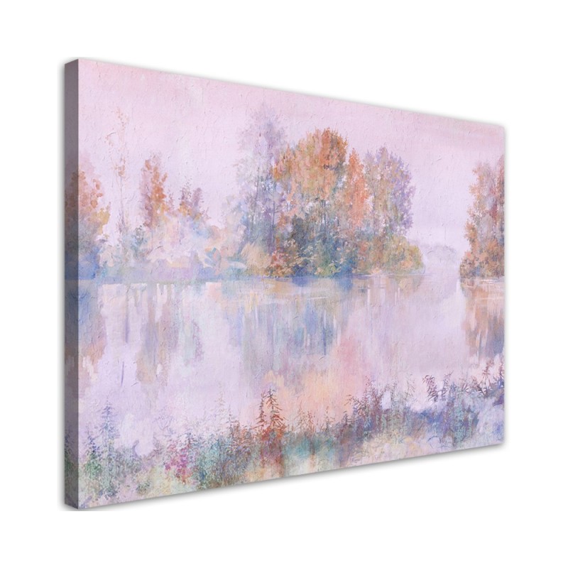 Modern Canvas painting for bedroom - Lake view landscape | FEEBY