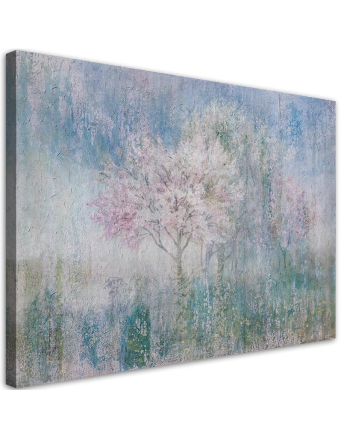 Modern Canvas painting for bedroom Flowering tree in a meadow landscape | FEEBY