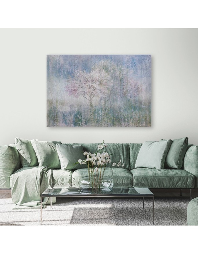 Modern Canvas painting for bedroom Flowering tree in a meadow landscape | FEEBY