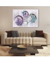 Violet flowers concrete - Wall painting | FEEBY