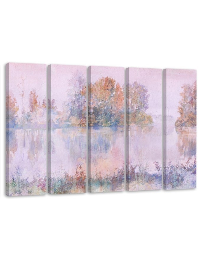 Lake view - 5-piece canvas painting | FEEBY