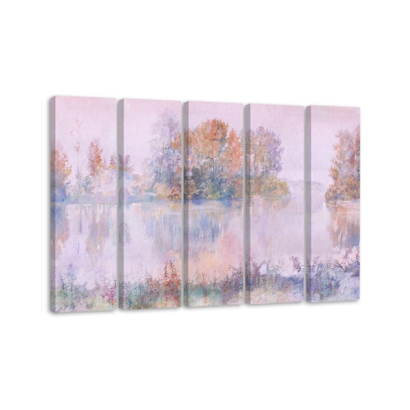 Lake view - 5-piece canvas painting | FEEBY