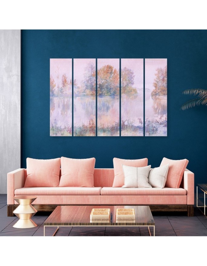 Lake view - 5-piece canvas painting | FEEBY