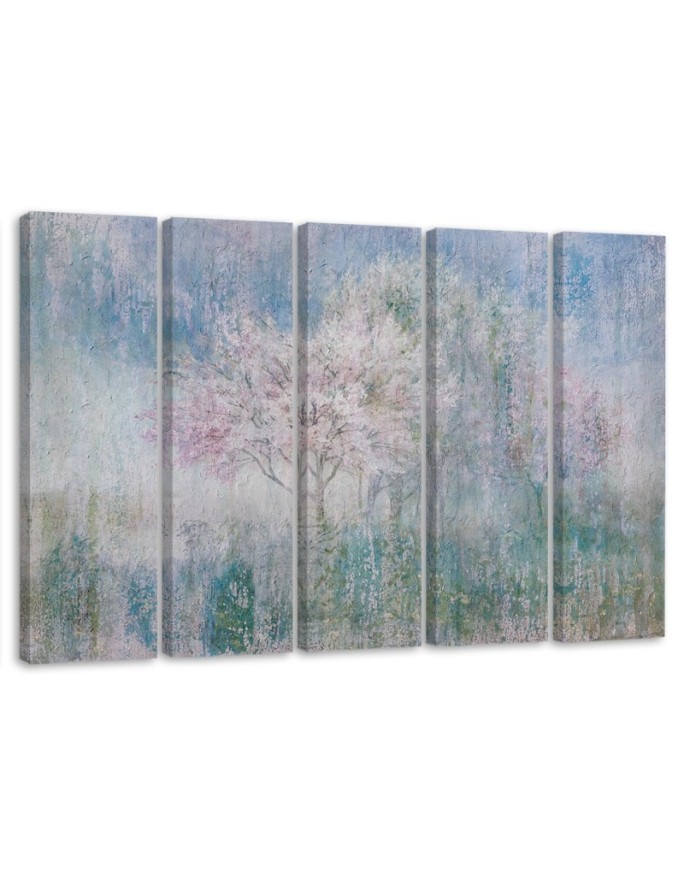 Tree in a meadow abstract - Wall art painting for living room | FEEBY