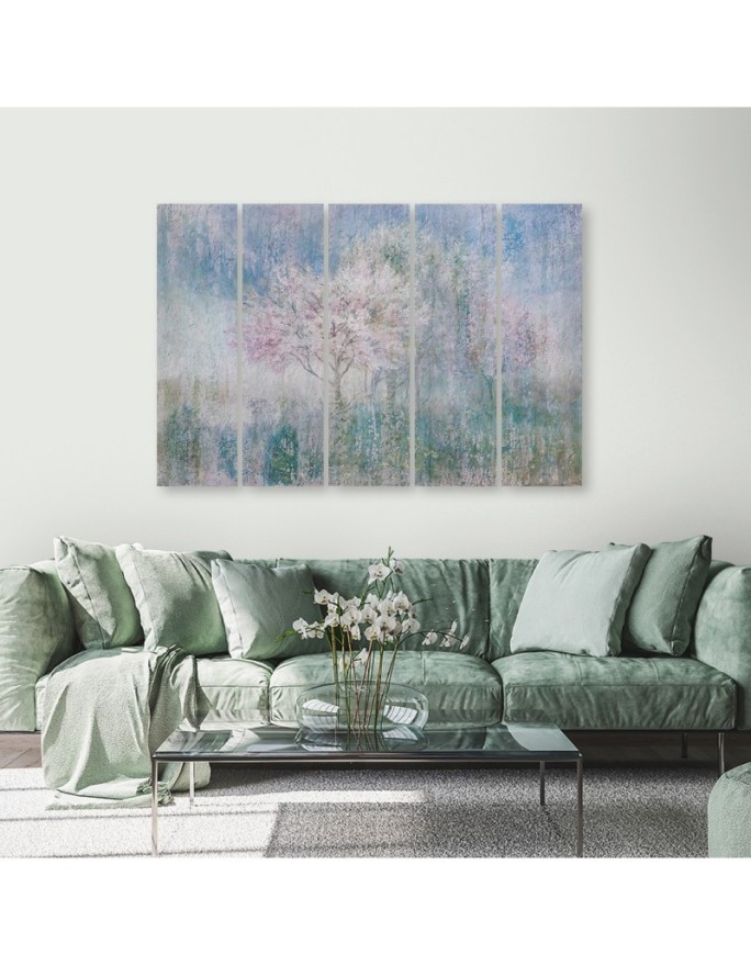Tree in a meadow abstract - Wall art painting for living room | FEEBY