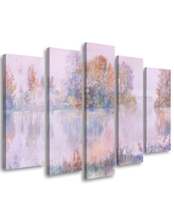 Lake view - 5-piece canvas painting | FEEBY
