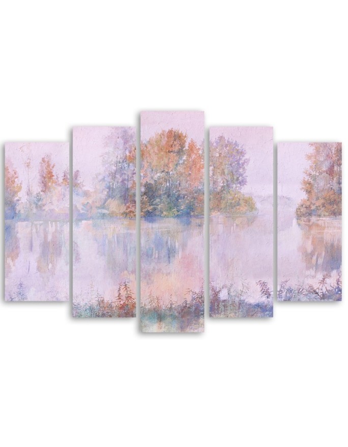 Lake view - 5-piece canvas painting | FEEBY