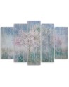 Flowering tree in a meadow old and dirty - 5-piece painting | FEEBY