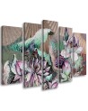 Holy lotus and fans - Modern canvas painting | FEEBY