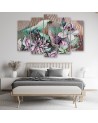 Holy lotus and fans - Modern canvas painting | FEEBY