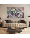 Holy lotus and fans - Modern canvas painting | FEEBY