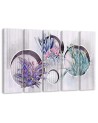 Square boxes shelves with flowers - Canvas painting | FEEBY