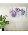 Square boxes shelves with flowers - Canvas painting | FEEBY