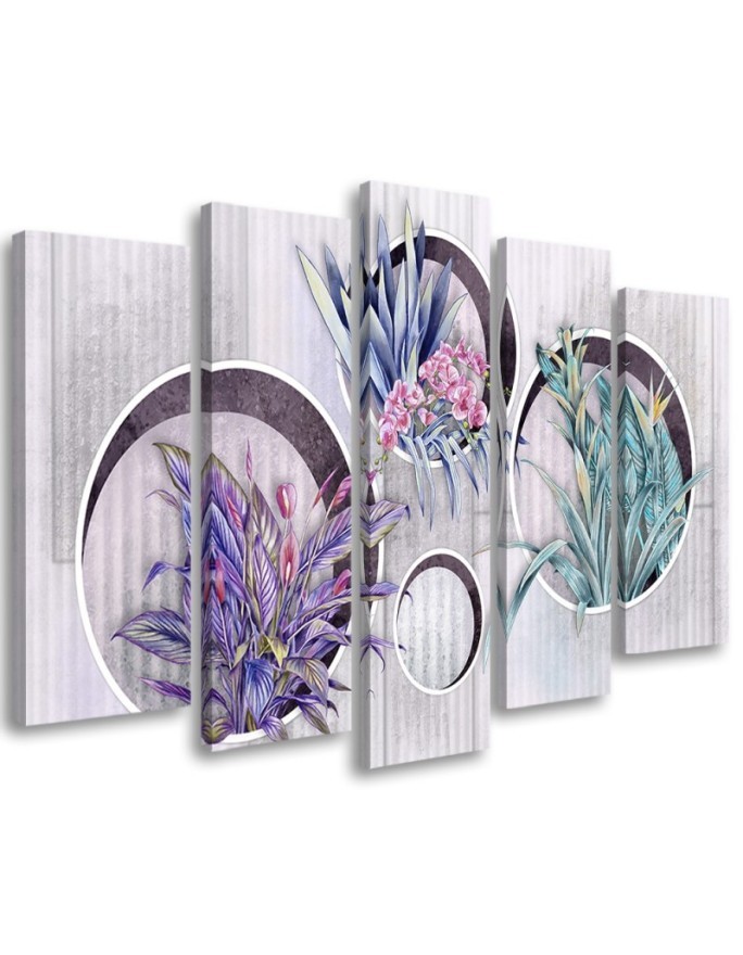 Square boxes shelves with flowers - Canvas print | FEEBY