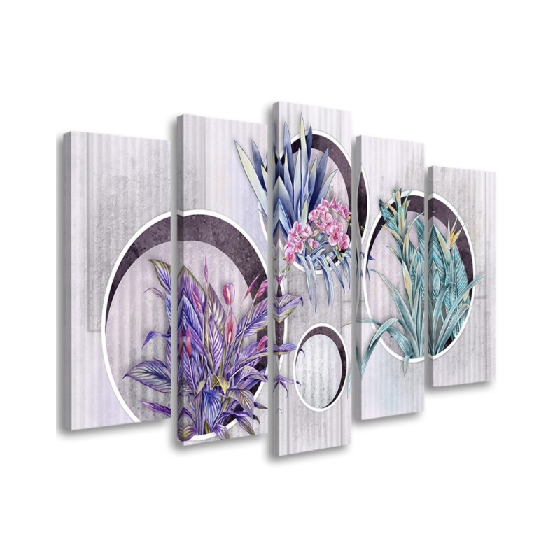 Square boxes shelves with flowers - Canvas print | FEEBY