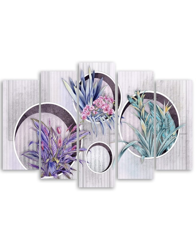 Square boxes shelves with flowers - Canvas print | FEEBY