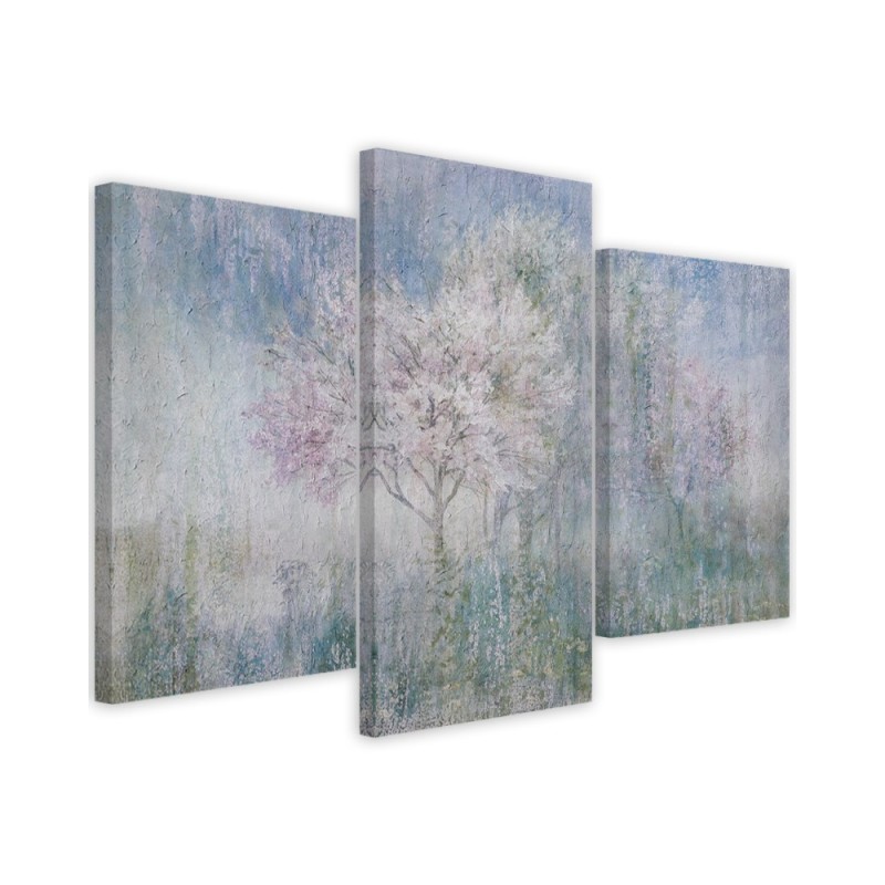 Flowering tree in a meadow old and dirty - Canvas print for bedroom | FEEBY