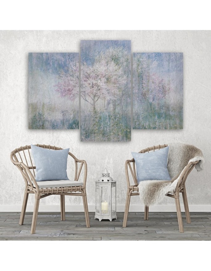 Flowering tree in a meadow old and dirty - Canvas print for bedroom | FEEBY