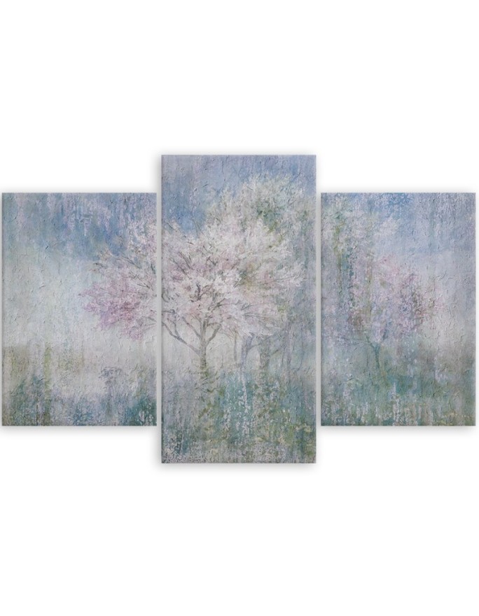 Flowering tree in a meadow old and dirty - Canvas print for bedroom | FEEBY