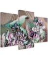 Holy lotus and fans - Printed canvas painting | FEEBY