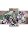 Holy lotus and fans - Printed canvas painting | FEEBY