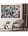 3 piece Holy lotus and fans - Printed canvas painting | FEEBY