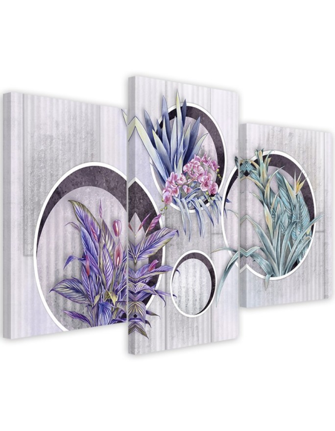 Square boxes shelves with flowers - Canvas print printed canvas | FEEBY